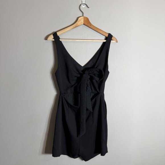 Wilfred Aritzia Ecoulement Romper Women's 4 Black Tie Waist Cut Out Sleeveless - Picture 5 of 14